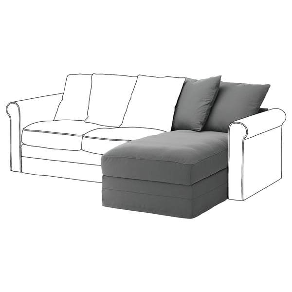 GRÖNLID Funda para chaiselongue, Ljungen gris