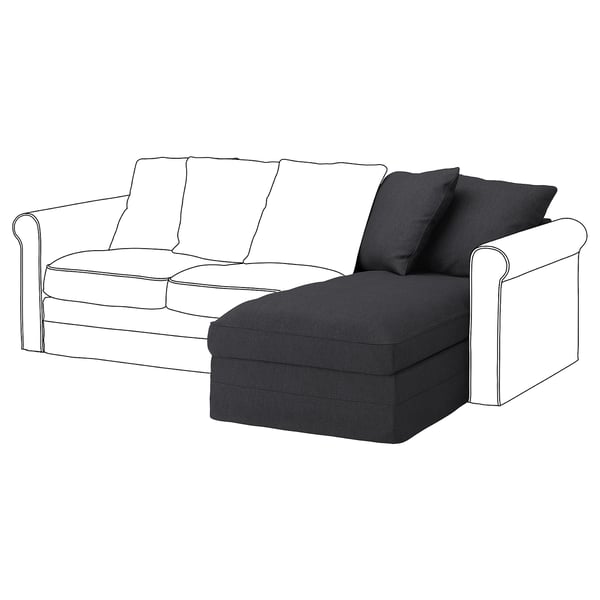 GRÖNLID Funda para chaiselongue, Sporda Gris oscuro