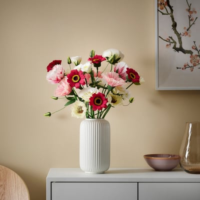 GULDSPETT Flor artificial, papel pintado/Dalia Rosado oscuro, 50 cm