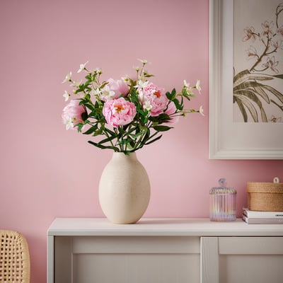 GULDSPETT Flor artificial, papel pintado/Peonía rosado, 50 cm