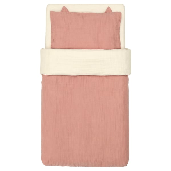GULDVÄVARE Ropa de cuna 3 piezas, Rosado claro/beige, 60x120 cm