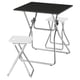 GUNDE / GUNDE Mesa con 2 pisos de bar, plegable negro/plegable blanco, 67x67 cm
