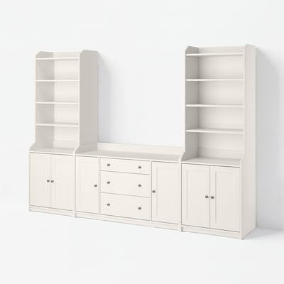 HAUGA Mueble de almacenamiento, blanco, 279x46x199 cm