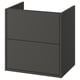 HAVBÄCK Mueble lavamanos con cajones, Gris oscuro, 60x48x63 cm
