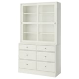 HAVSTA Almacenaje con puertas de vidrio, blanco, 121x47x212 cm