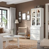 HAVSTA Almacenaje con puertas de vidrio, blanco, 81x47x212 cm