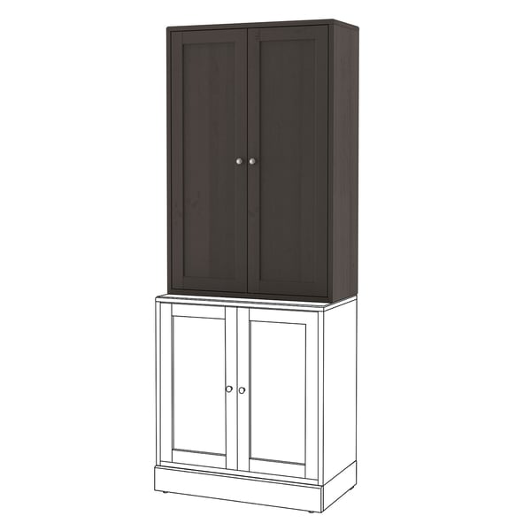 HAVSTA Gabinete, café oscuro, 81x35x123 cm