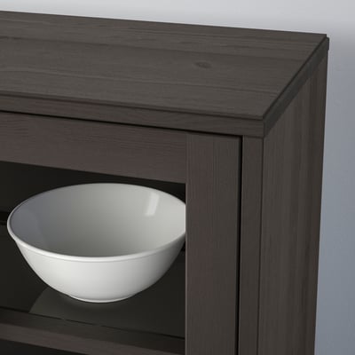 HAVSTA Vitrina, café oscuro, 81x35x123 cm