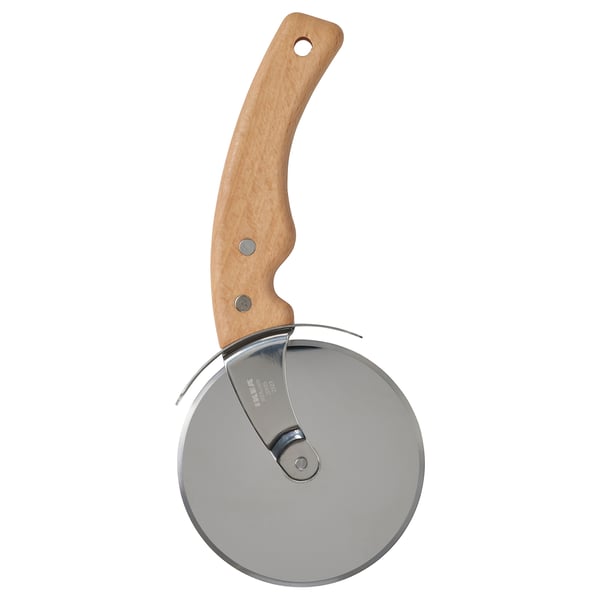 HAVSTULPAN Cortador de pizza, acero inoxidable/haya, 22 cm