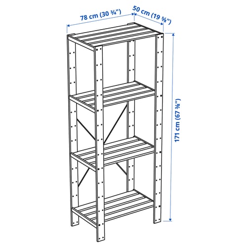 HEJNE Balda, madera conífera, 77x28 cm 2 unidades - IKEA