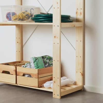HEJNE Estructura lateral para estante, madera conífera, 171 cm