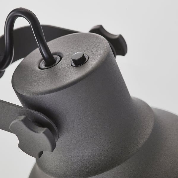HEKTAR Lámpara de escritorio con cargador, Gris oscuro