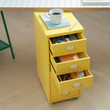 HELMER Cajonera con ruedas, amarillo, 28x69 cm
