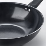 HEMLAGAD Wok con tapa, revestimiento antiadherente negro, 28 cm