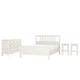 HEMNES Muebles dormitorio, set de 4, tinte blanco, 180x200 cm