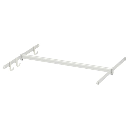 HJÄLPA Barra 2 rieles suspensión 3 ganchos, regulable/blanco, 60-100x55 cm