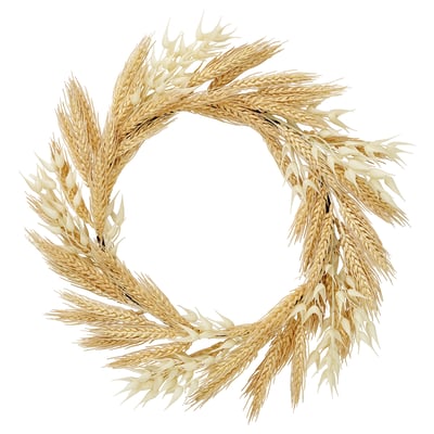 HÖSTAGILLE Corona de Navidad artificial, interior/exterior natural, 43 cm