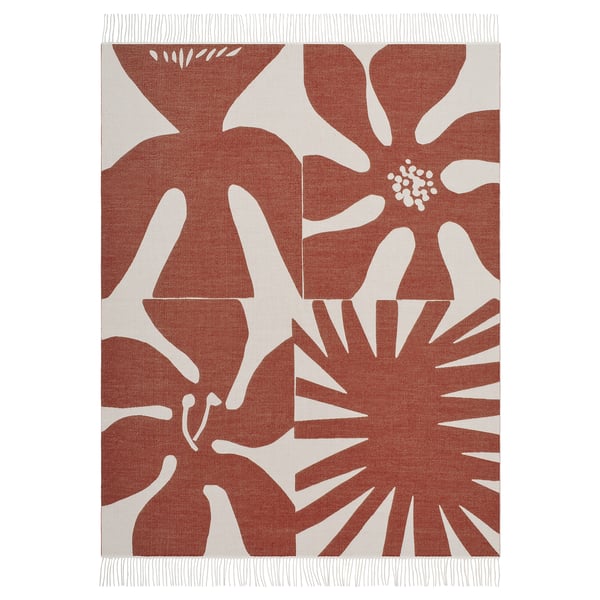 HYLSNEJLIKA Manta, naranjo/flores, 130x170 cm
