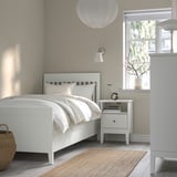 IDANÄS Estructura de cama con almacenaje, blanco, 90x200 cm