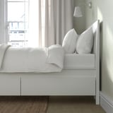 IDANÄS Estructura de cama con almacenaje, blanco, 90x200 cm