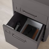 IDÅSEN Cajonera con cerradura inteligente, gris osc, 42x61 cm