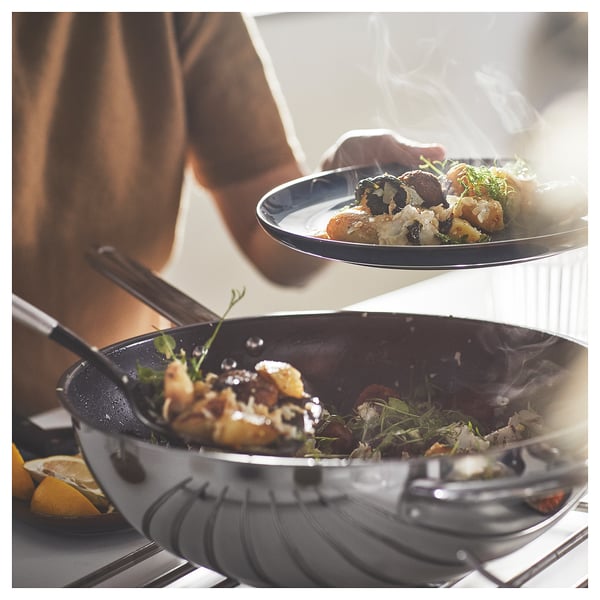 IKEA 365+ Wok, acero inoxidable/revestimiento antiadherente, 32 cm