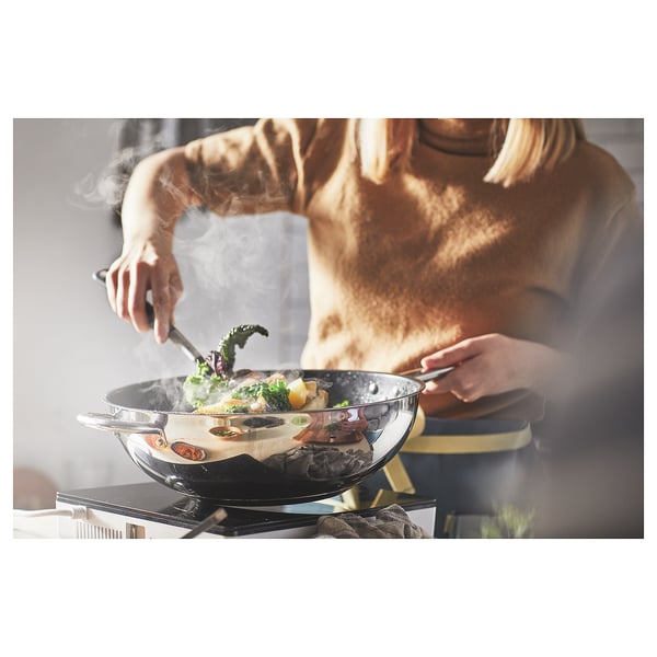 IKEA 365+ Wok, acero inoxidable/revestimiento antiadherente, 32 cm