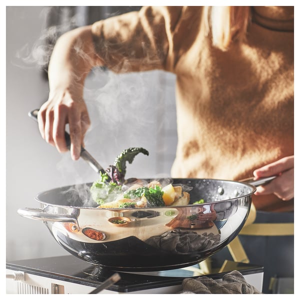 IKEA 365+ Wok, acero inoxidable/revestimiento antiadherente, 32 cm