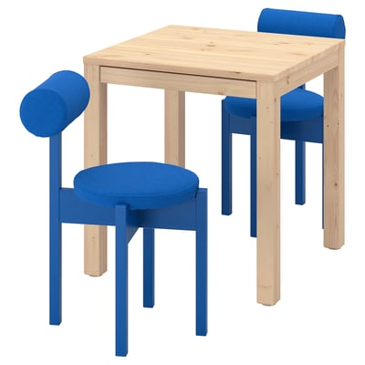 IKEA PS 2026 Juego de comedor 2 sillas, pino/Knäbäck calipso, 70x70 cm