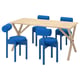 IKEA PS 2026 Juego de comedor con 4 sillas, pino/Knäbäck calipso, 156x75 cm