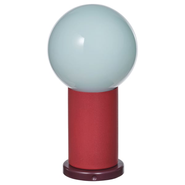 IKEA PS 2026 Lámpara LED portátil, a pilas regulación de intensidad luminosa/rojo azul costeño, 22 cm