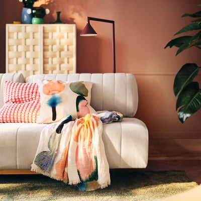 IKEA PS 2026 Manta, blanco/multicolor, 150x200 cm