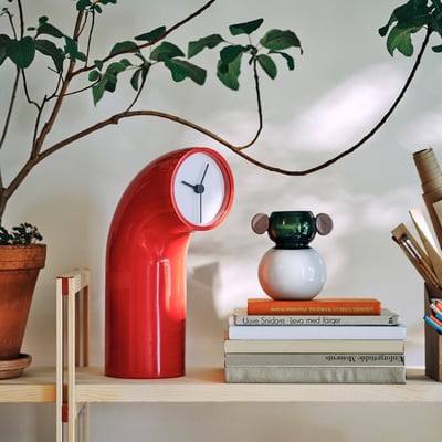 IKEA PS 2026 Reloj de mesa, rojo, 38 cm