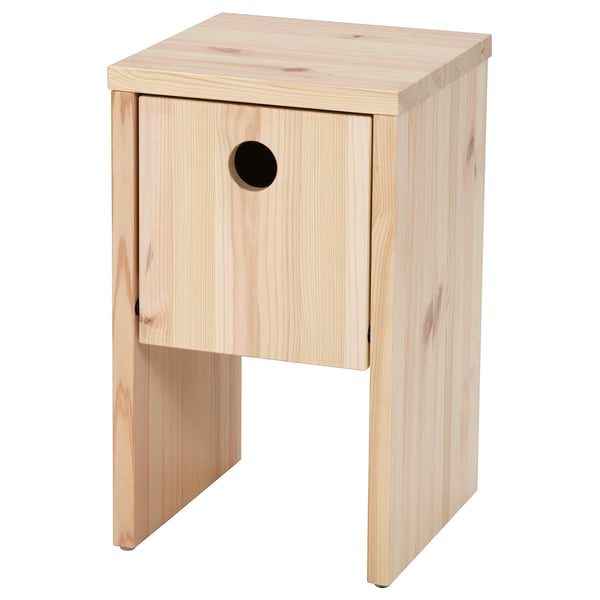 IKEA PS 2026 Velador, pino con puerta abatible, 30x30x50 cm