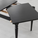 INGATORP / INGOLF Juego de comedor con 4 sillas, negro/café oscuro, 155/215 cm