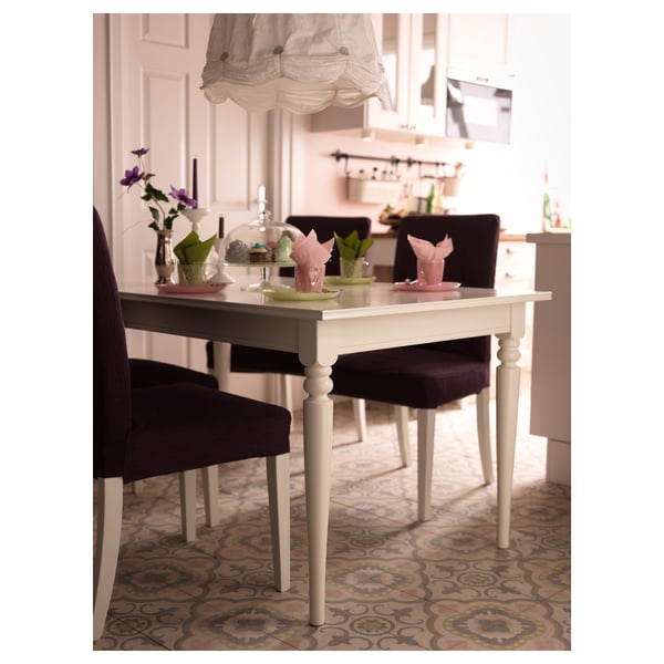 INGATORP Mesa extensible, blanco, 155/215x87 cm