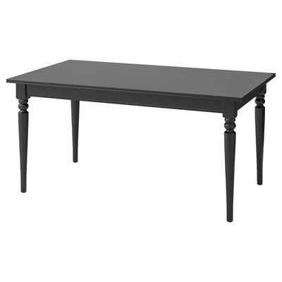 INGATORP Mesa extensible, negro, 155/215x87 cm