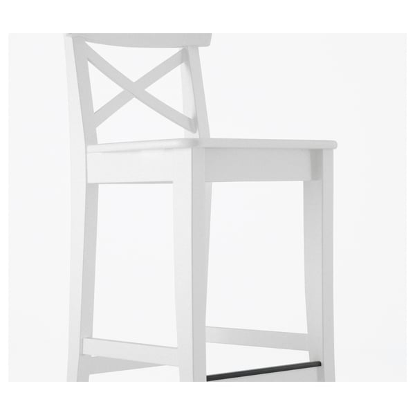 INGOLF Silla bar, blanco, 74 cm