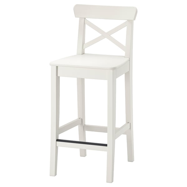 Parcialmente compañero pluma INGOLF Silla bar, blanco, 63 cm - IKEA Chile