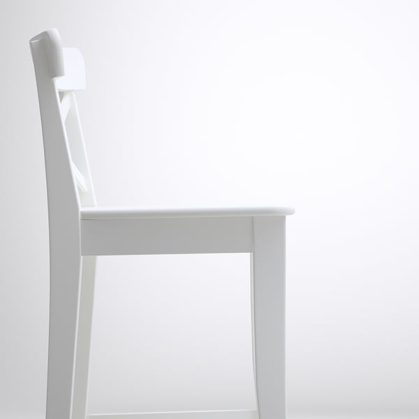 INGOLF Silla bar, blanco, 74 cm