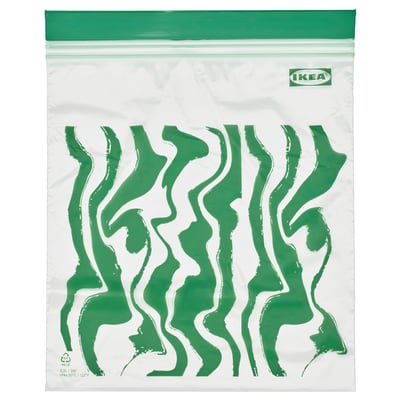 ISTAD Bolsa reutilizable con cierre, con diseño verde, 2.5 l