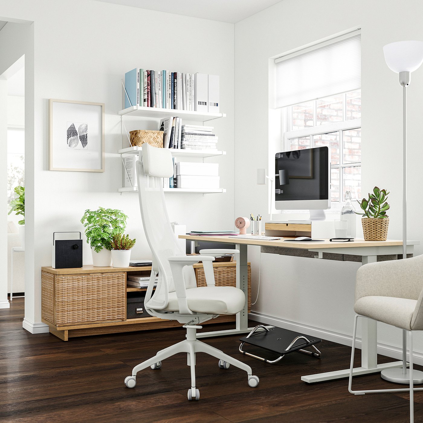 JÄRVFJÄLLET Silla escritorio con apoyabrazos, Grann blanco - IKEA