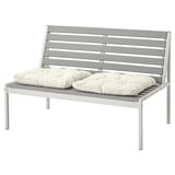 JOLPEN Sofá 2 cuerpos de terraza, blanco/gris/Kuddarna beige