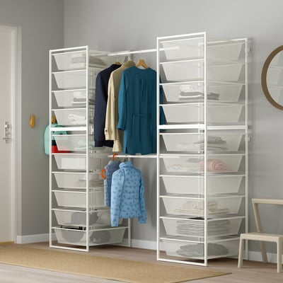 JONAXEL Combinación clóset, blanco, 142-178x51x173 cm