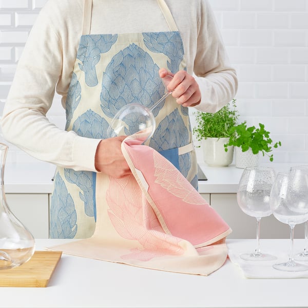KÅLFJÄRIL Paño de cocina, con diseño rosado/beige, 45x60 cm