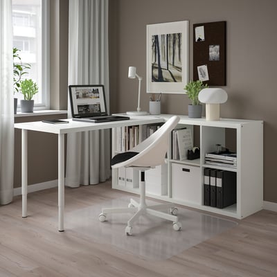 KALLAX / LAGKAPTEN Combinación de escritorios, blanco, 77x159x147 cm