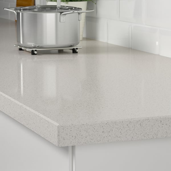 KASKER Cubierta de cocina a medida, blanco acabado mineral/cuarzo, 1 m²x4.0 cm