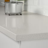 KASKER Cubierta de cocina a medida, blanco acabado mineral/cuarzo, 1 m²x4.0 cm