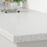 KASKER Cubierta de cocina a medida, blanco ef mineral/purpurina/cuarzo, 1 m²x4.0 cm