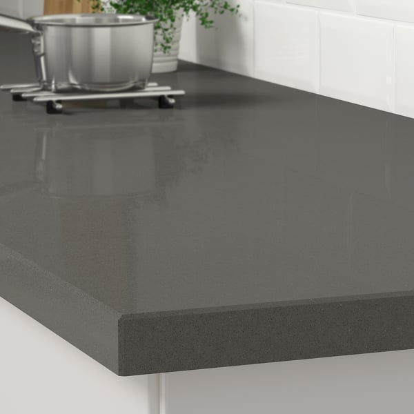 KASKER Cubierta de cocina a medida, gris osc efecto piedra/cuarzo, 1 m²x4.0 cm